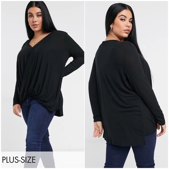 ASOS Tops - ASOS Vero Moda Wrap Lace Trim T-Shirt